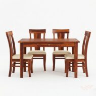 harvest glow 4 seater dining set (honey finish)
